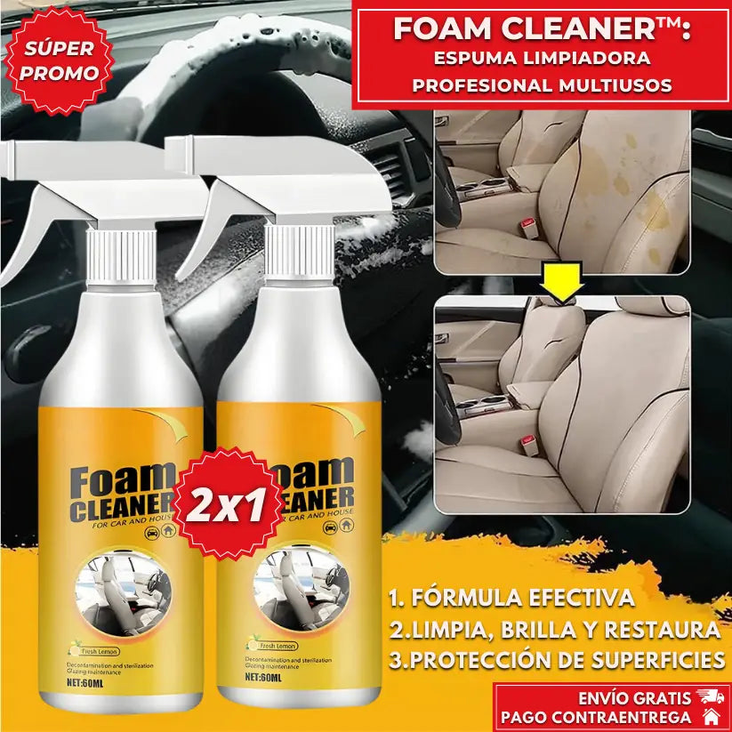 Oferta Especial 2x1: Foam Cleaner™ - Espuma Limpiadora Profesional Multiuso