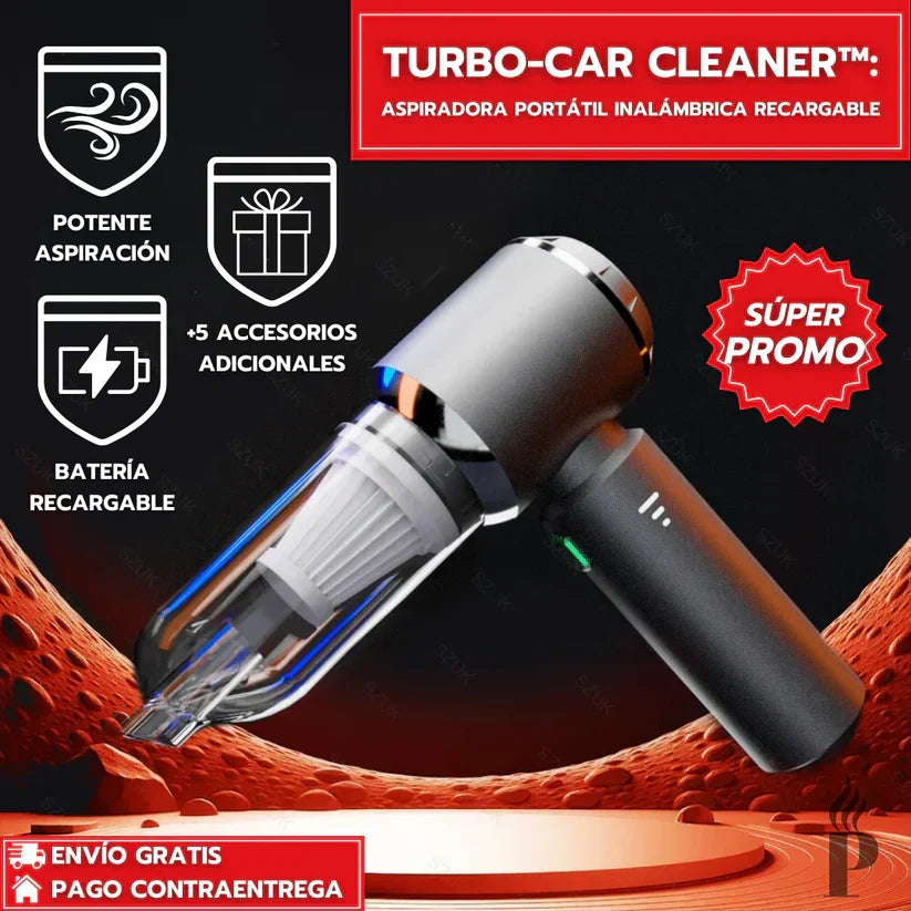 Turbo-Car Cleaner™: Aspiradora Portátil Inalámbrica Recargable