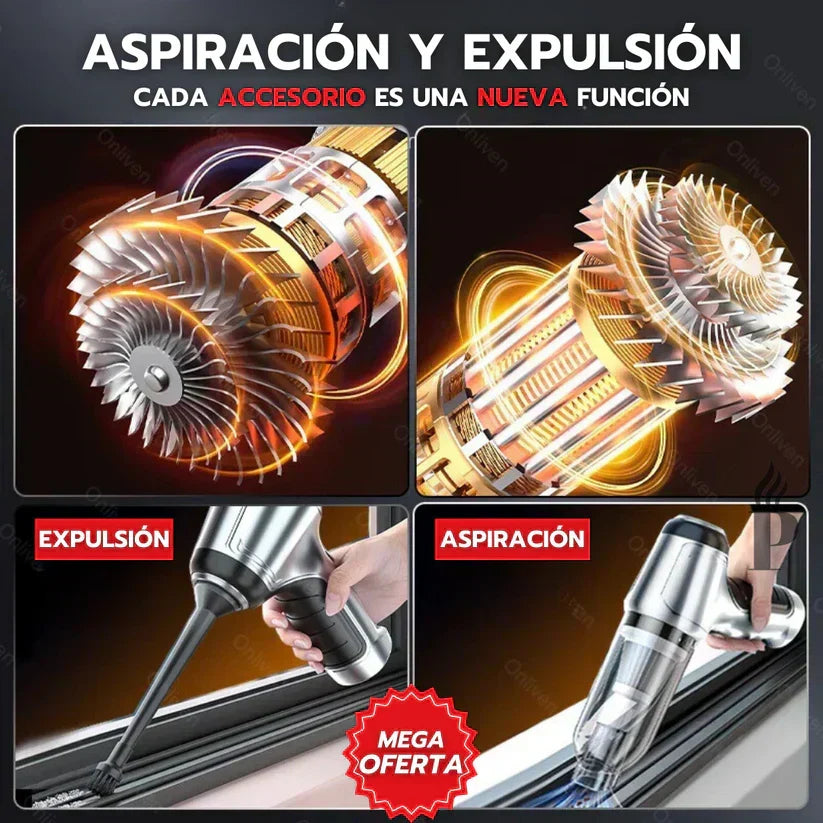 Turbo-Car Cleaner™: Aspiradora Portátil Inalámbrica Recargable