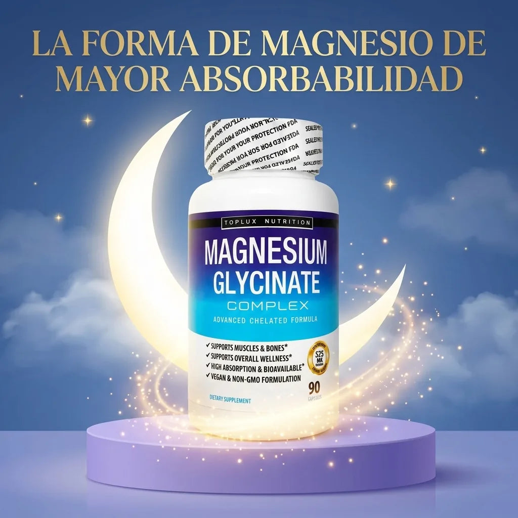 MAGNESIUM GLYCINATE COMPLEX — Alta Absorción | 525 mg | 90 Cápsulas Veganas