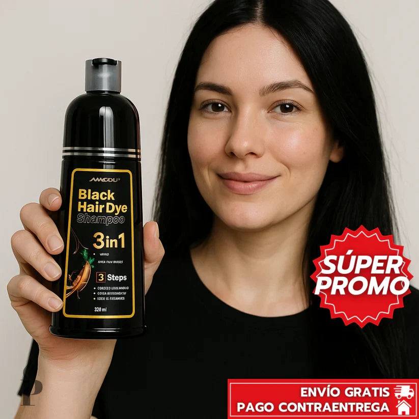 X Oferta Especial 3x1: Black Hair Dye™ - Shampoo Tinte Nutritivo Anti-Canas de Efecto Inmediato